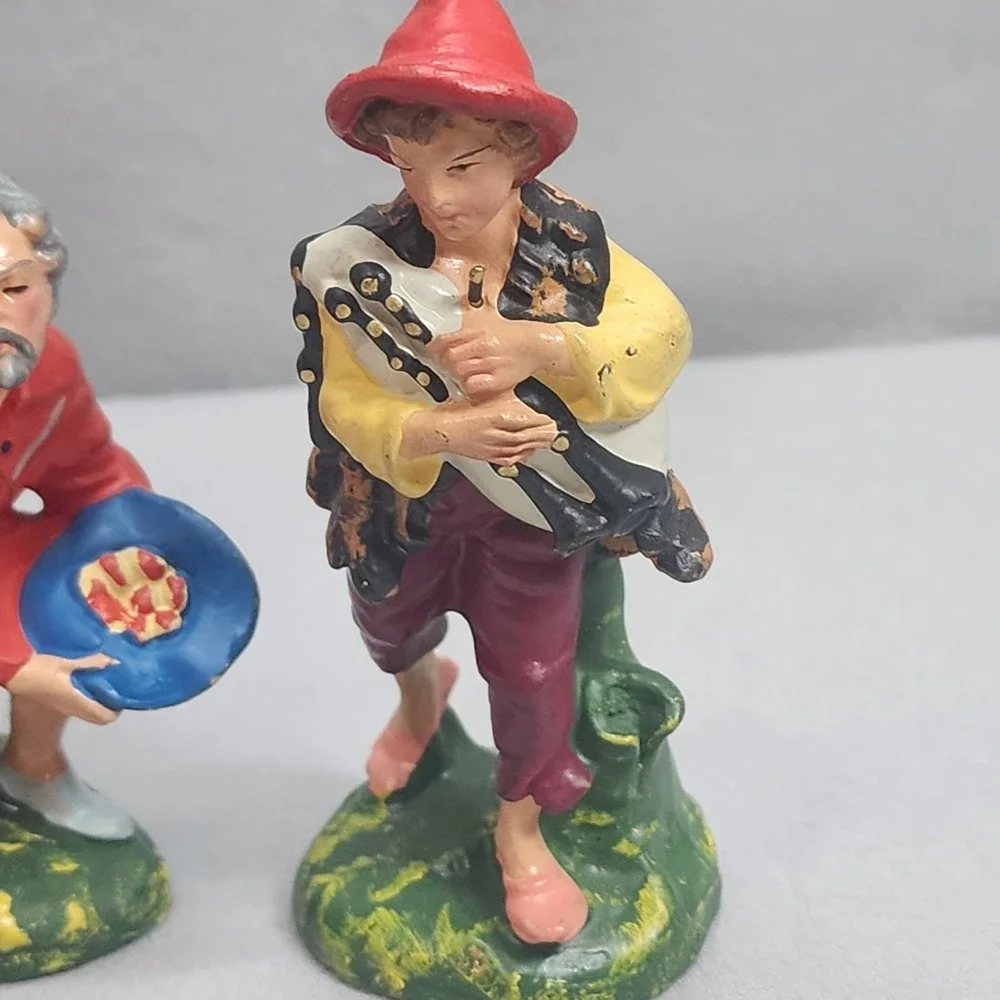 Vintage Nativity Scene Figurines‎ Shepherd Men Set of 3